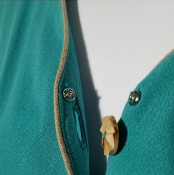 Carole Little Dress Short Sleeve Midi Shirtwaist Green Size 4 - Picture 5 of 8